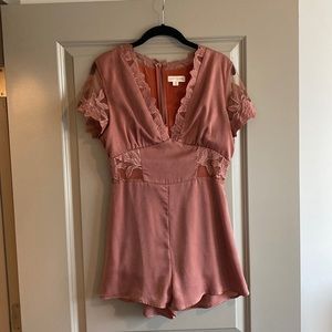Honey punch pink romper